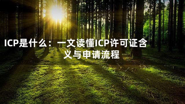 ICP是什么：一文读懂ICP许可证含义与申请流程