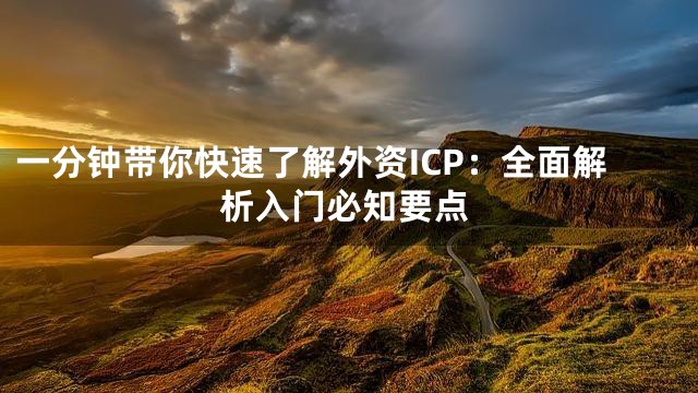 一分钟带你快速了解外资ICP：全面解析入门必知要点