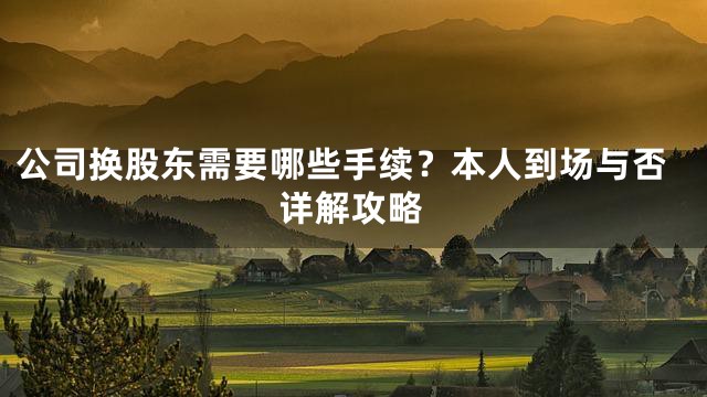 公司换股东需要哪些手续？本人到场与否详解攻略