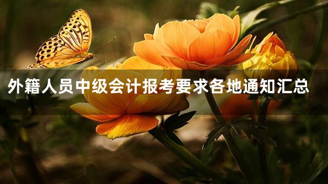 外籍人员中级会计报考要求各地通知汇总