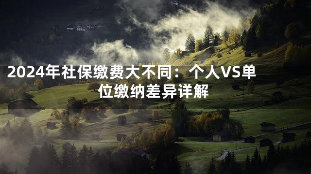 2024年社保缴费大不同：个人VS单位缴纳差异详解