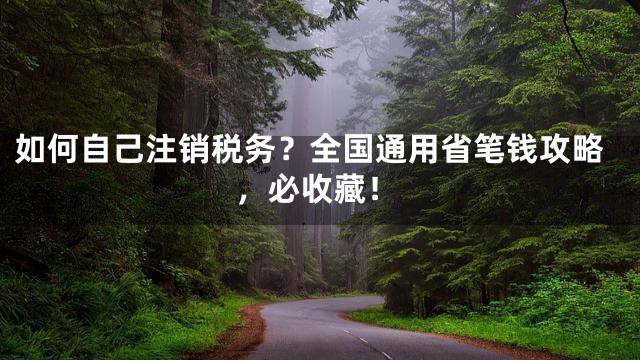 如何自己注销税务？全国通用省笔钱攻略，必收藏！