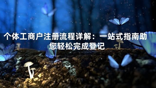个体工商户注册流程详解：一站式指南助您轻松完成登记