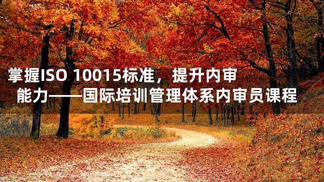 掌握ISO 10015标准，提升内审能力——国际培训管理体系内审员课程
