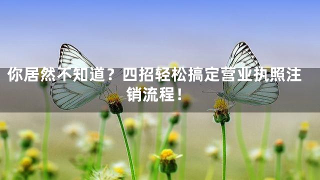 你居然不知道？四招轻松搞定营业执照注销流程！