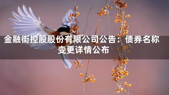 金融街控股股份有限公司公告：债券名称变更详情公布