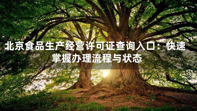 北京食品生产经营许可证查询入口：快速掌握办理流程与状态
