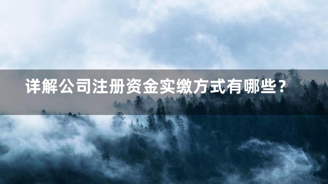 详解公司注册资金实缴方式有哪些？