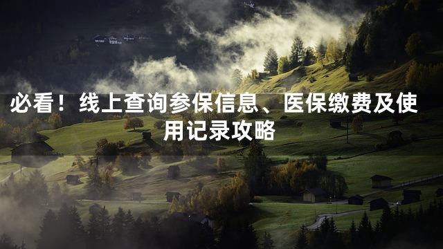 必看！线上查询参保信息、医保缴费及使用记录攻略