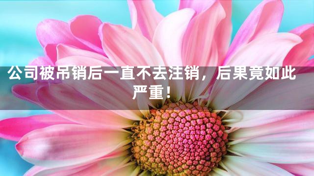 公司被吊销后一直不去注销，后果竟如此严重！