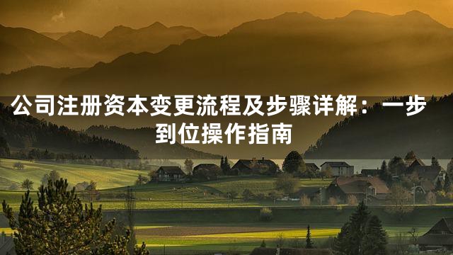 公司注册资本变更流程及步骤详解：一步到位操作指南