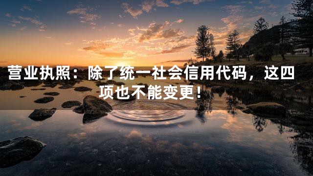 营业执照：除了统一社会信用代码，这四项也不能变更！