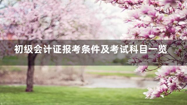 初级会计证报考条件及考试科目一览