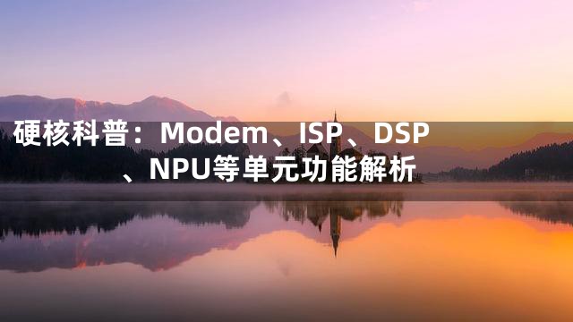 硬核科普：Modem、ISP、DSP、NPU等单元功能解析