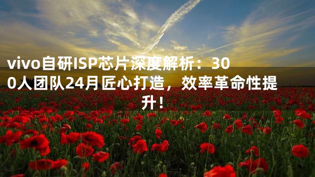 vivo自研ISP芯片深度解析：300人团队24月匠心打造，效率革命性提升！