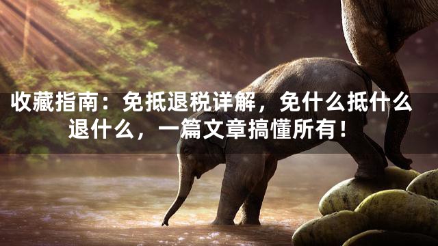 收藏指南：免抵退税详解，免什么抵什么退什么，一篇文章搞懂所有！