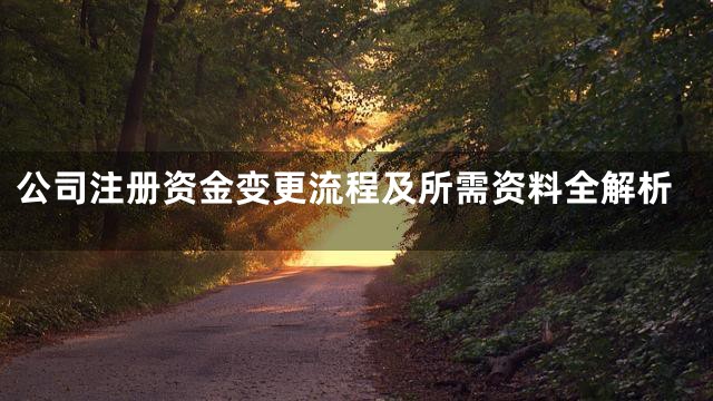 公司注册资金变更流程及所需资料全解析