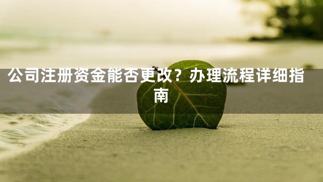 公司注册资金能否更改？办理流程详细指南