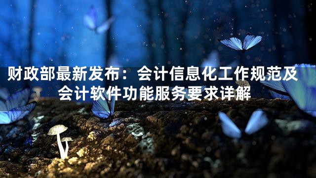 财政部最新发布：会计信息化工作规范及会计软件功能服务要求详解