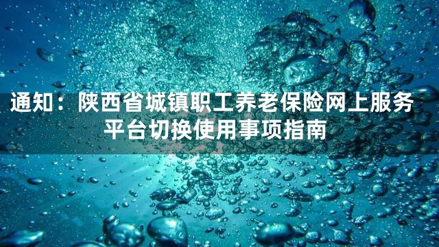 通知：陕西省城镇职工养老保险网上服务平台切换使用事项指南