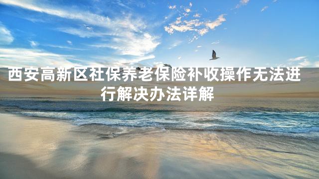 西安高新区社保养老保险补收操作无法进行解决办法详解
