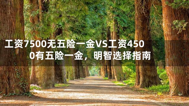 工资7500无五险一金VS工资4500有五险一金，明智选择指南