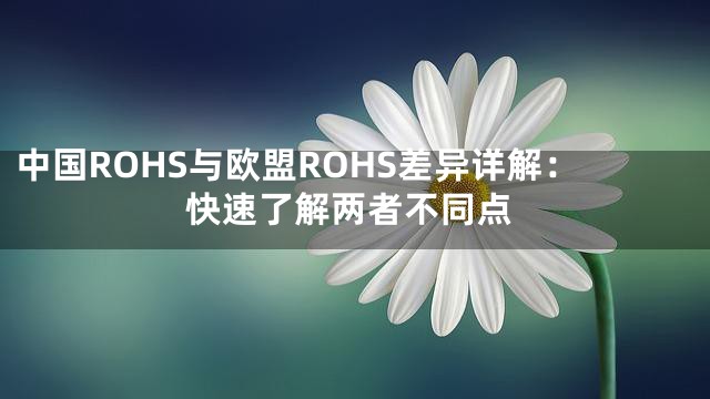 中国ROHS与欧盟ROHS差异详解：快速了解两者不同点