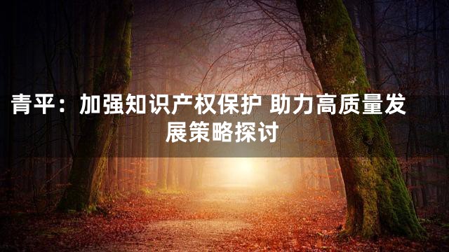 青平：加强知识产权保护 助力高质量发展策略探讨