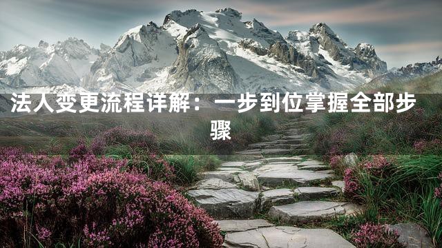法人变更流程详解：一步到位掌握全部步骤