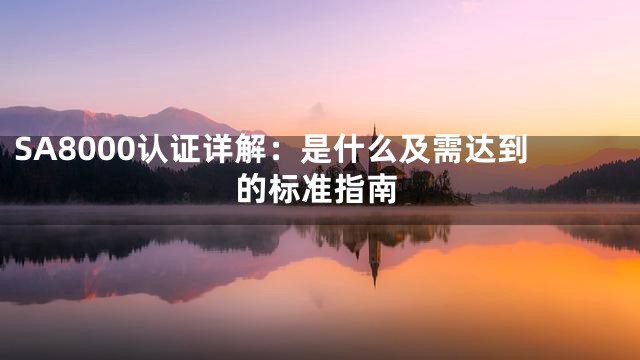 SA8000认证详解：是什么及需达到的标准指南