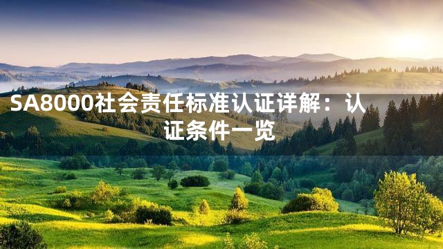 SA8000社会责任标准认证详解：认证条件一览