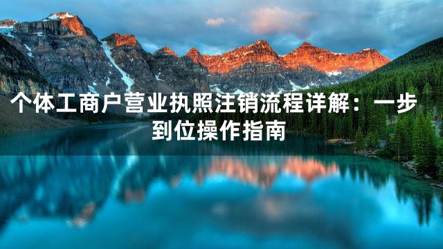 个体工商户营业执照注销流程详解：一步到位操作指南