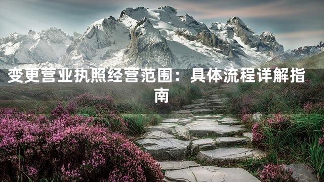 变更营业执照经营范围：具体流程详解指南