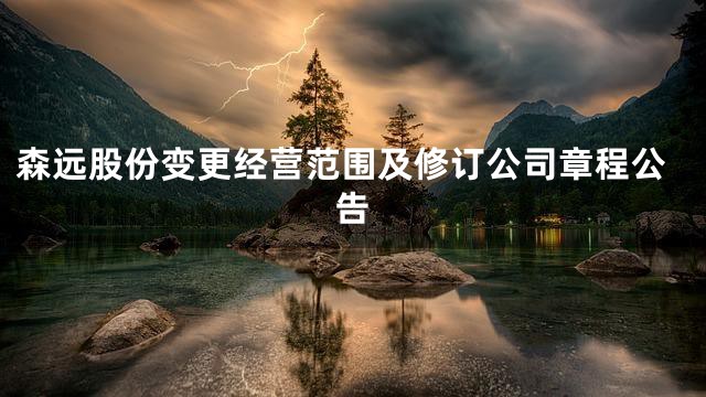 森远股份变更经营范围及修订公司章程公告