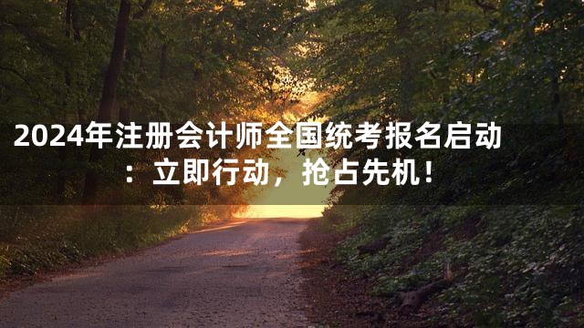 2024年注册会计师全国统考报名启动：立即行动，抢占先机！