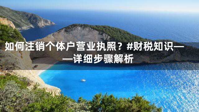 如何注销个体户营业执照？#财税知识——详细步骤解析