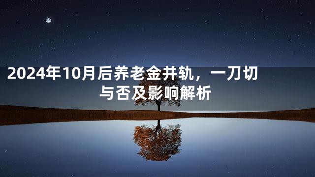 2024年10月后养老金并轨，一刀切与否及影响解析