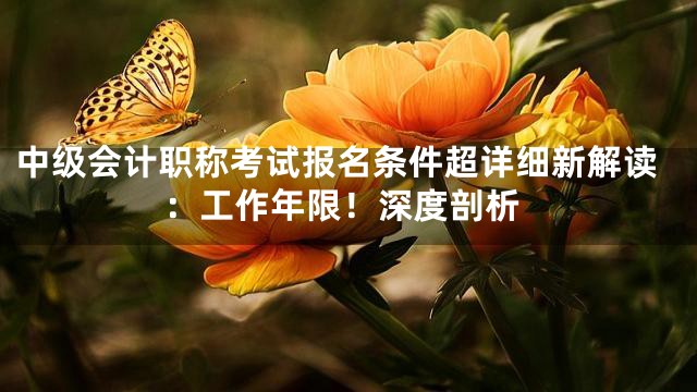 中级会计职称考试报名条件超详细新解读：工作年限！深度剖析