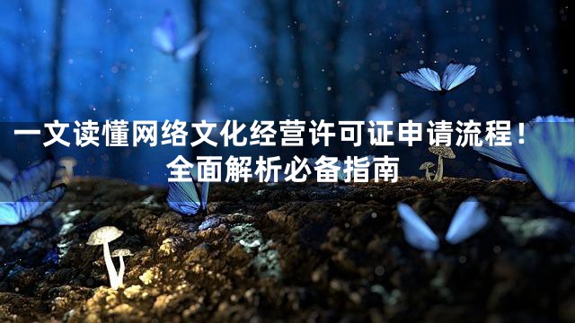 一文读懂网络文化经营许可证申请流程！全面解析必备指南