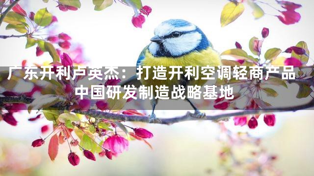 广东开利卢英杰：打造开利空调轻商产品中国研发制造战略基地