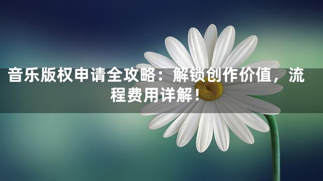 音乐版权申请全攻略：解锁创作价值，流程费用详解！
