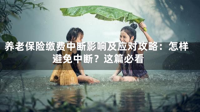 养老保险缴费中断影响及应对攻略：怎样避免中断？这篇必看