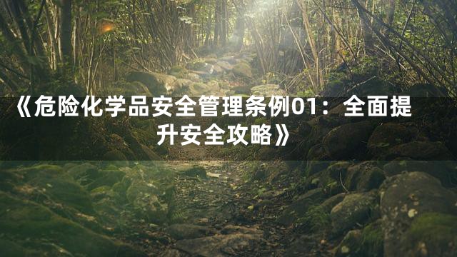 《危险化学品安全管理条例01：全面提升安全攻略》