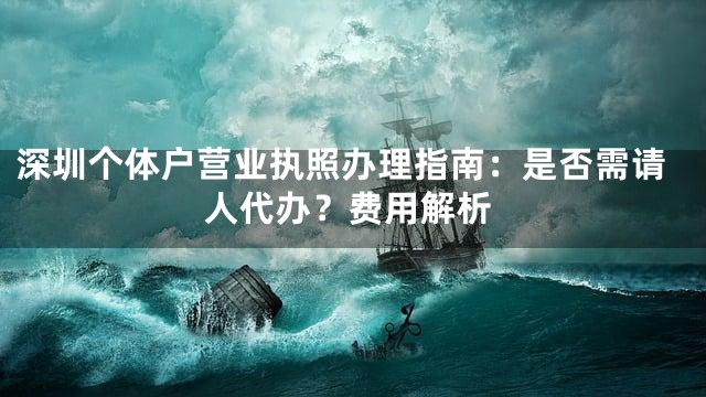 深圳个体户营业执照办理指南：是否需请人代办？费用解析