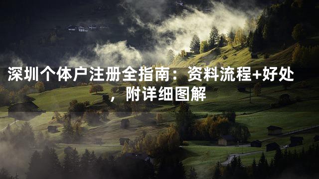 深圳个体户注册全指南：资料流程+好处，附详细图解