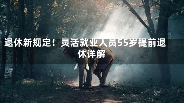 退休新规定！灵活就业人员55岁提前退休详解