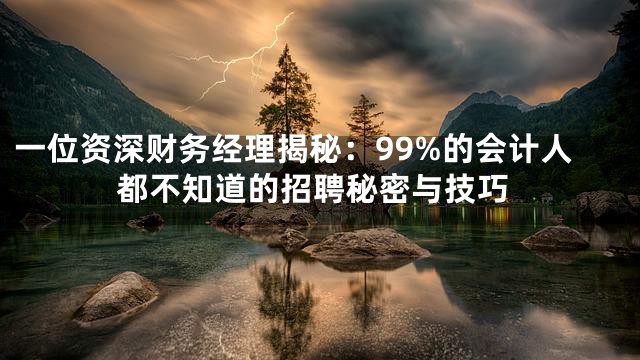 一位资深财务经理揭秘：99%的会计人都不知道的招聘秘密与技巧
