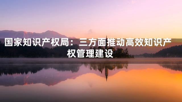 国家知识产权局：三方面推动高效知识产权管理建设