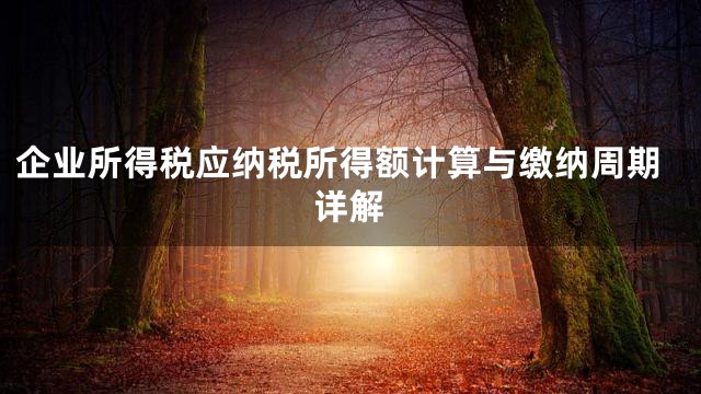 企业所得税应纳税所得额计算与缴纳周期详解