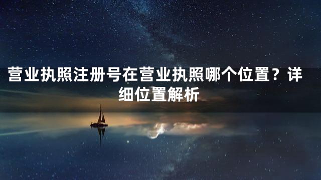 营业执照注册号在营业执照哪个位置？详细位置解析